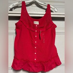 Gilly Hicks Bright Pink Ruffle Button-Front Camisole